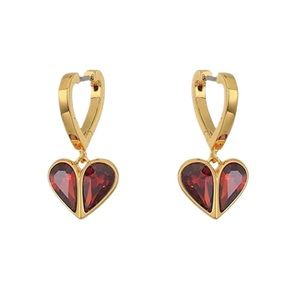 $78 Kate Spade Rock Solid Stone Heart Huggie Earrings